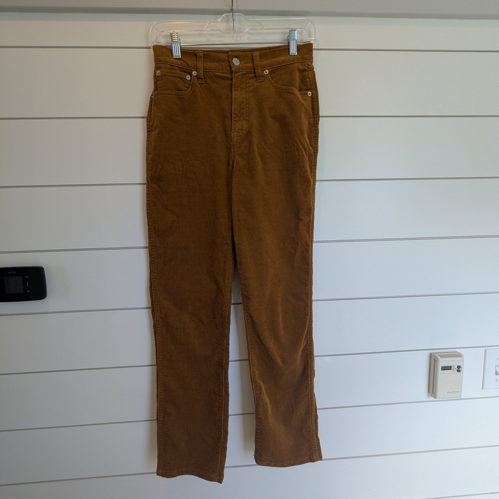 J. Crew Golden Brandy Corduroy Pants Straight Leg Size 25 Soft Brown - Picture 2 of 14